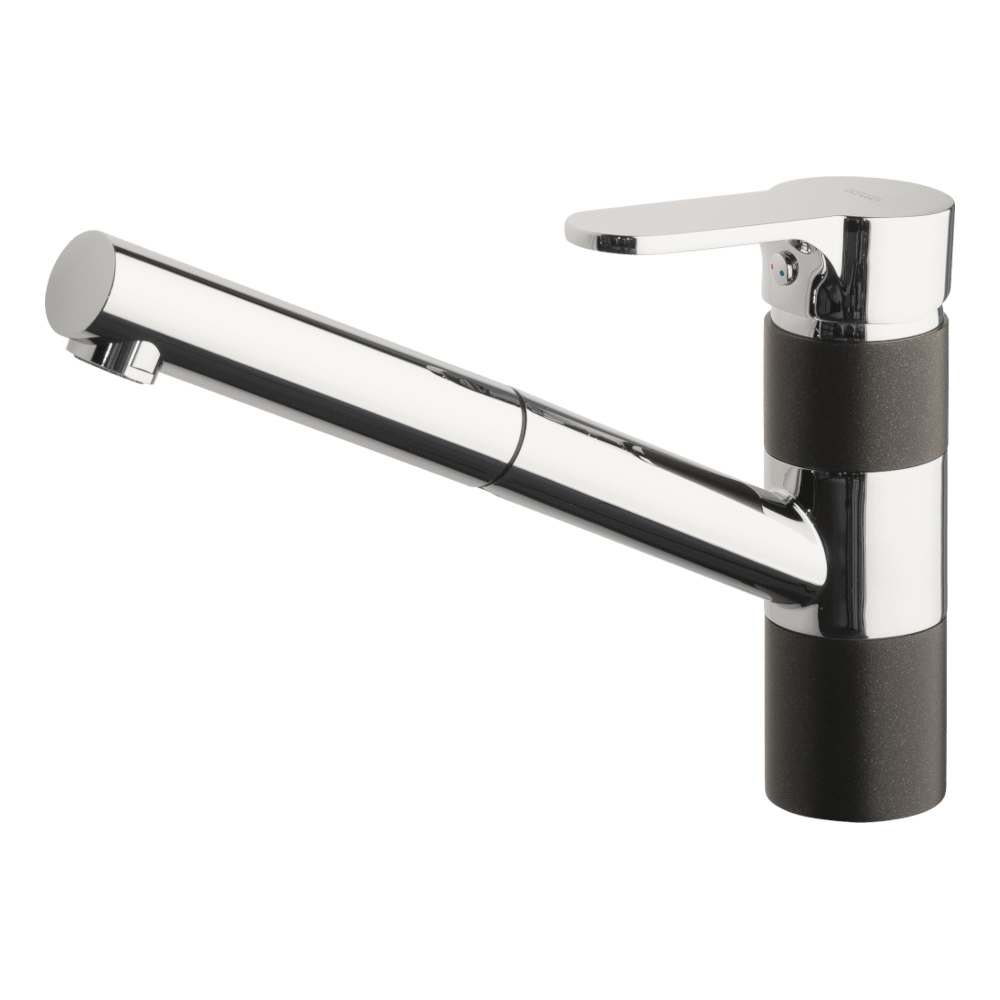 ISA Pull Out Kitchen Mixer in Chrome/Onyx