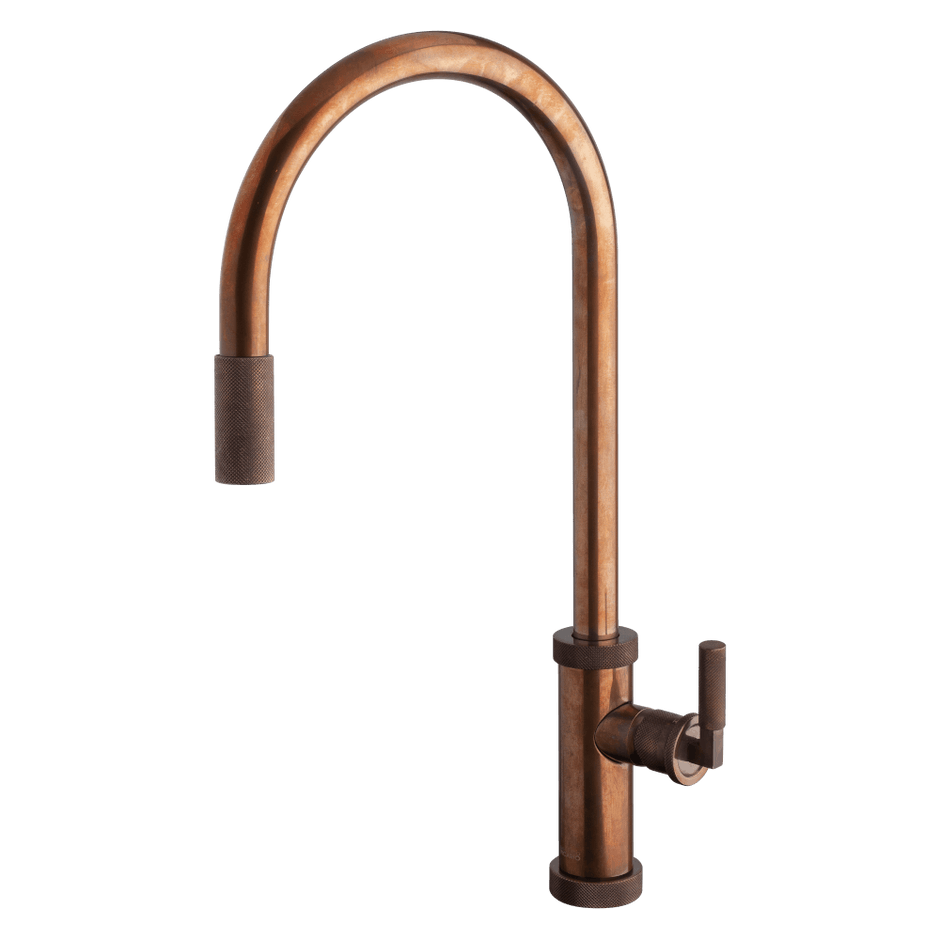 UrbanD Urban D Pull Out Kitchen Mixer in Natural Brass