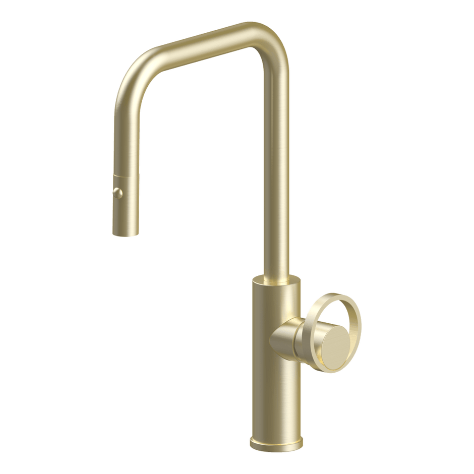 Piazza Dual Spray Kitchen Mixer in Light Gold