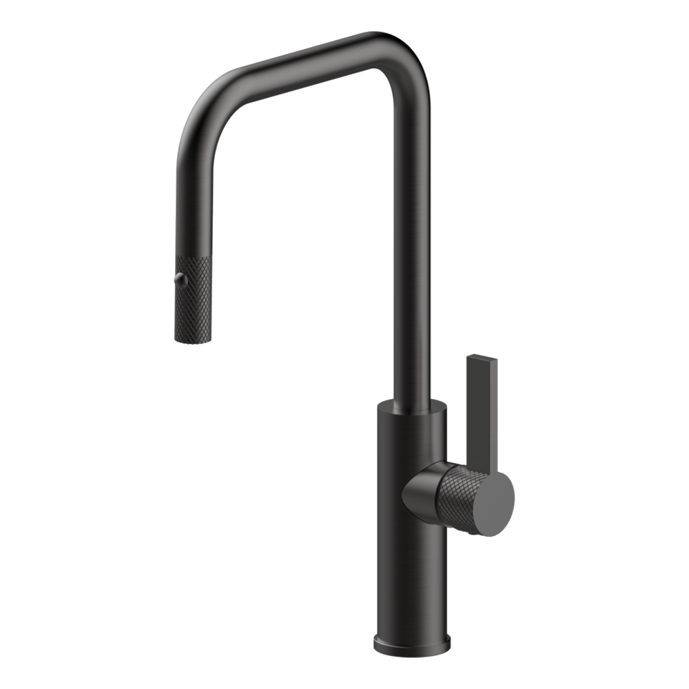 Luz Industrial Pull Out Kitchen Mixer Dual Spray in Black Brushed Nickel
