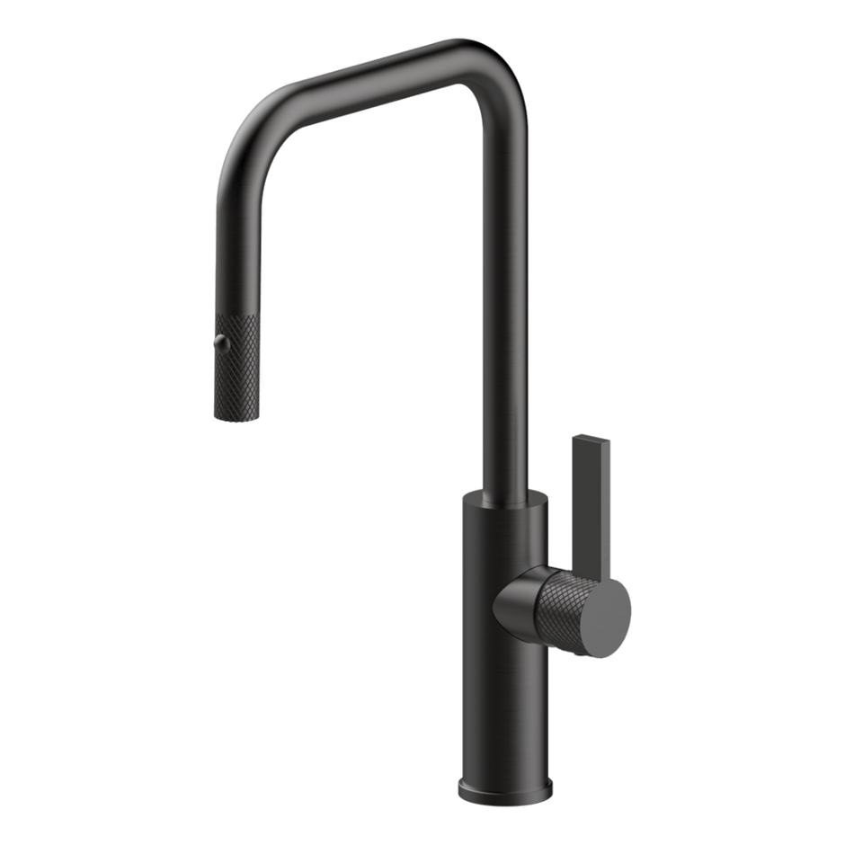 Luz Industrial Pull Out Kitchen Mixer Dual Spray in Black Brushed Nickel