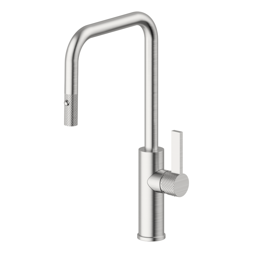 Luz Industrial Pull Out Kitchen Mixer Dual Spray in Brushed Nickel