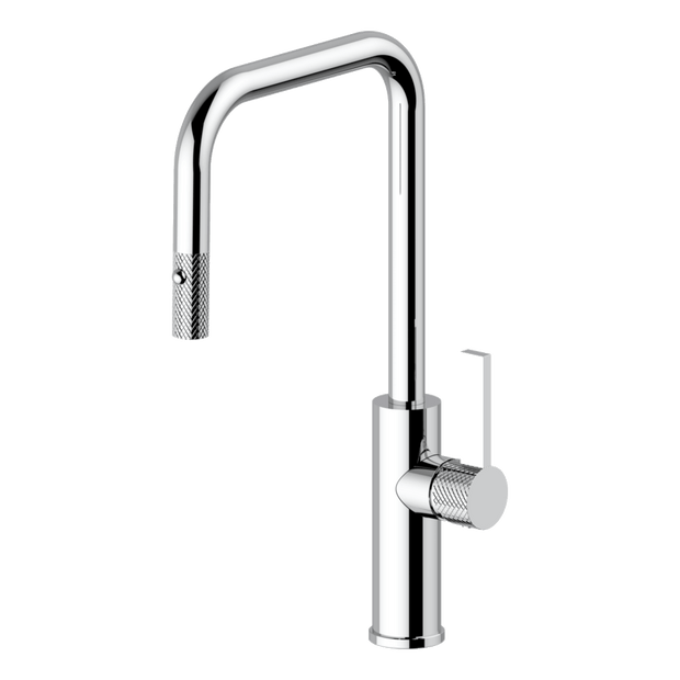 Luz Industrial Pull Out Kitchen Mixer Dual Spray in Chrome
