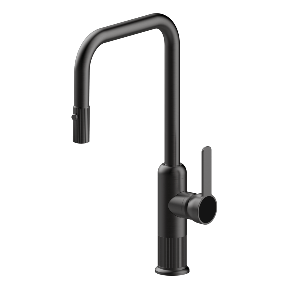 Lumiere Pull Out Kitchen Mixer Dual Spray in Black Brushed Nickel