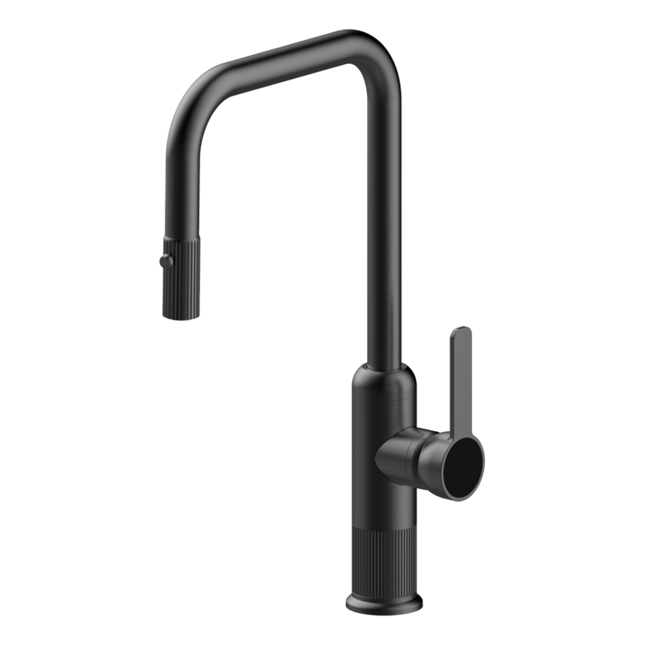 Lumiere Pull Out Kitchen Mixer Dual Spray in Black Brushed Nickel