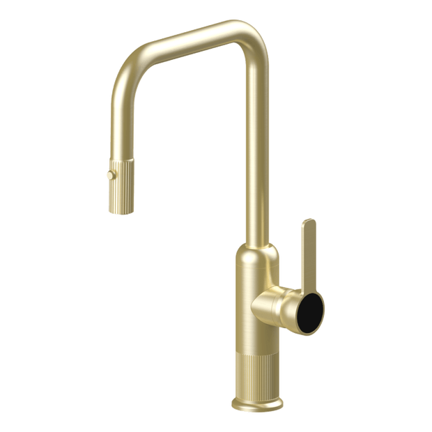 Lumiere Pull Out Kitchen Mixer Dual Spray in Light Gold