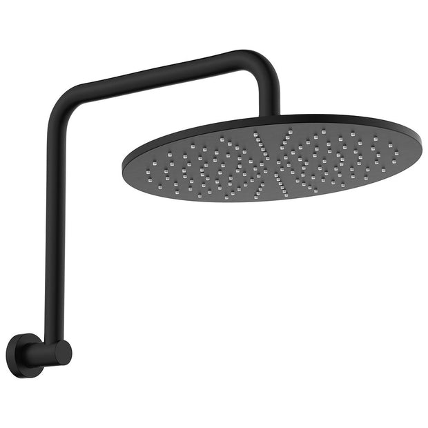 Empire Slim Gooseneck Shower Arm Set in Matte Black