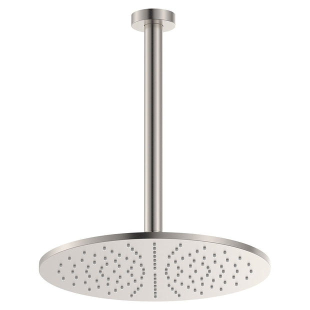 Empire Slim Ceiling Shower 300mm Head, 350mm Drop in Brushed Nickel