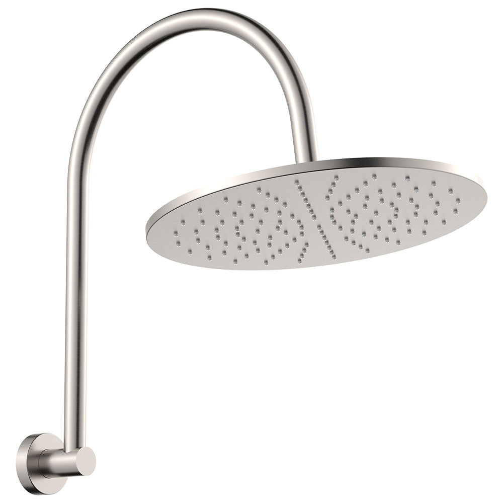 Empire Slim Curved Shower Arm Set in Brushed Nickel