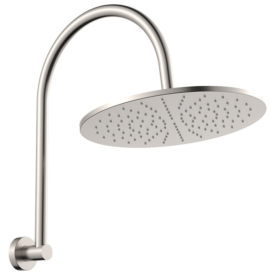 Empire Slim Curved Shower Arm Set in Brushed Nickel