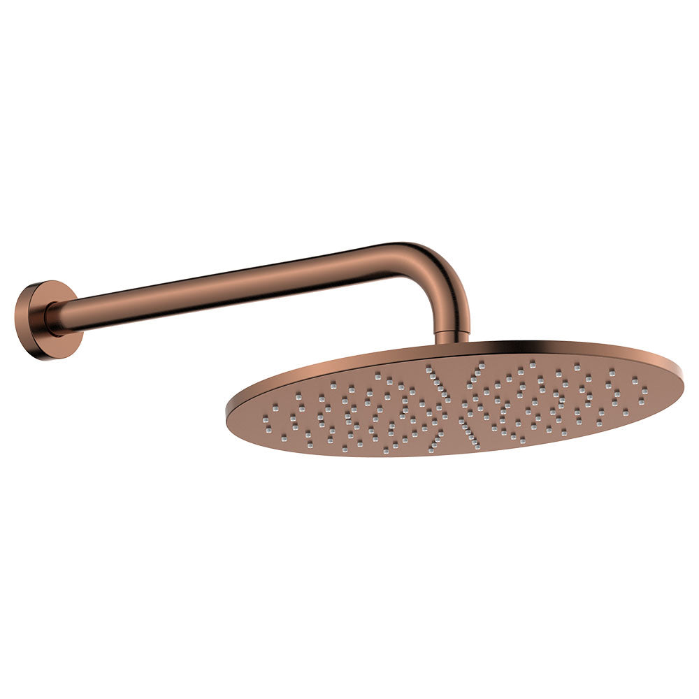 Empire Slim Shower Arm Set in Brushed Copper