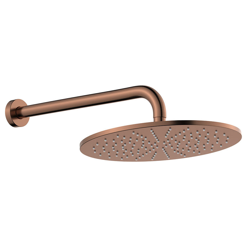 Empire Slim Shower Arm Set in Brushed Copper