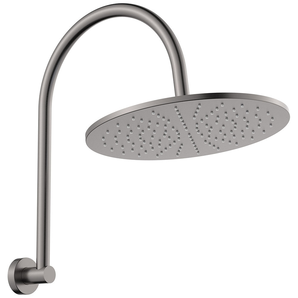Empire Slim Curved Shower Arm Set in Gun Metal