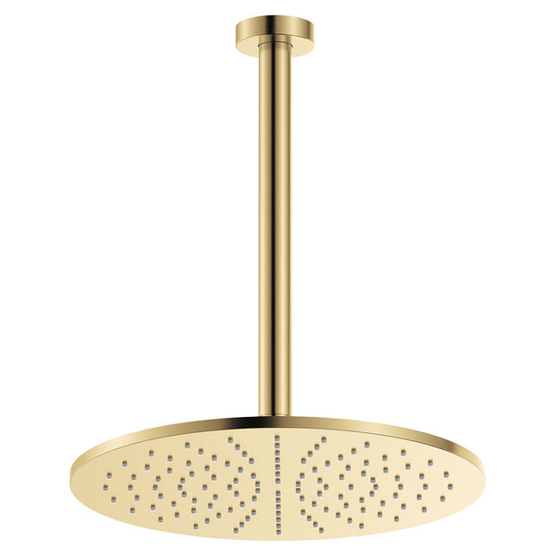 Empire Slim Ceiling Shower 300mm Head, 350mm Drop in Urban Brass