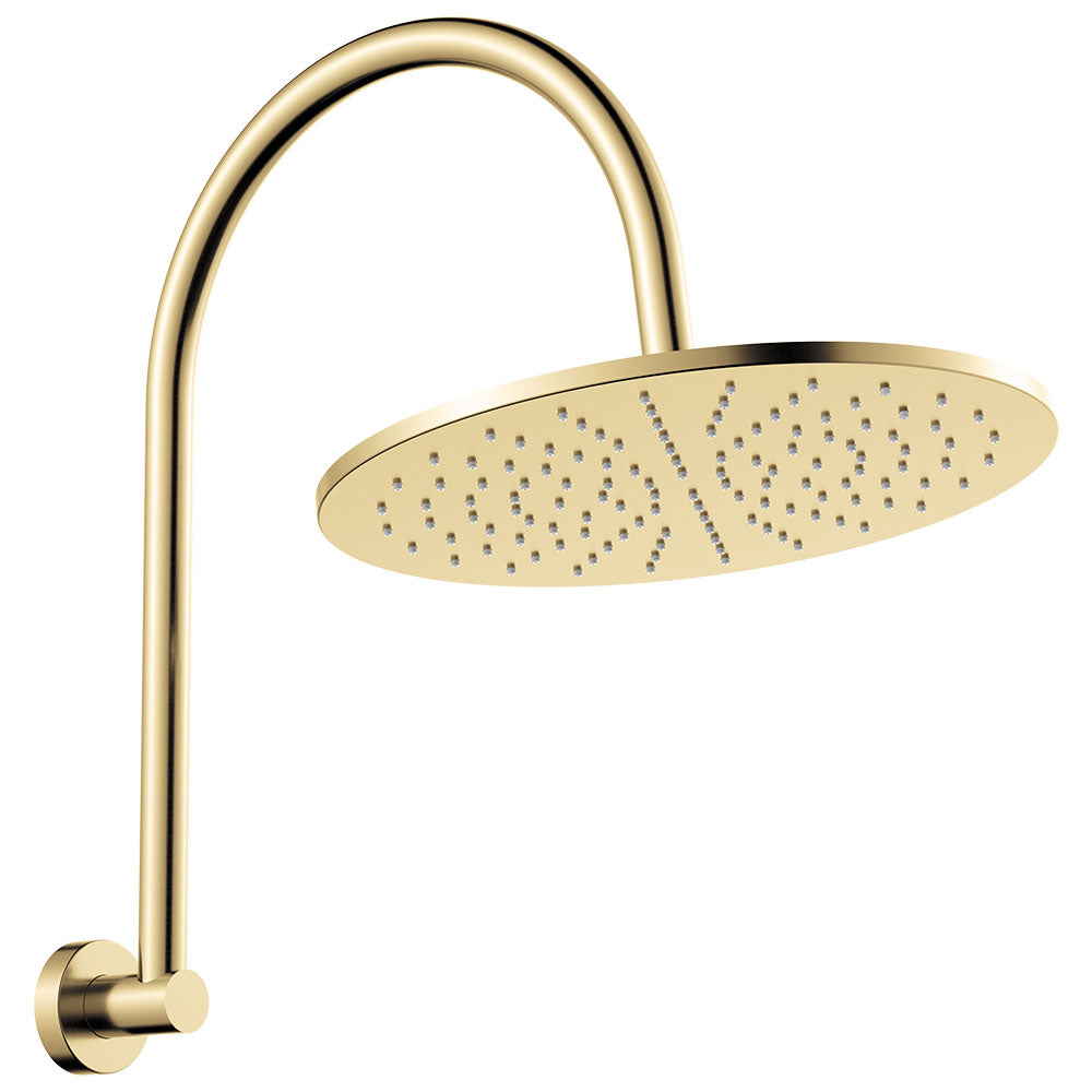 Empire Slim Curved Shower Arm Set in Urban Brass