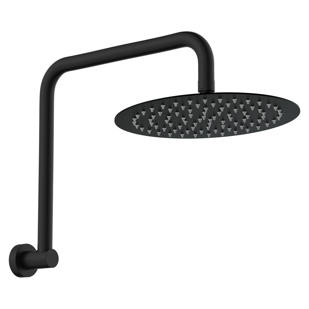 Kaya Gooseneck Shower Arm Set in Matte Black