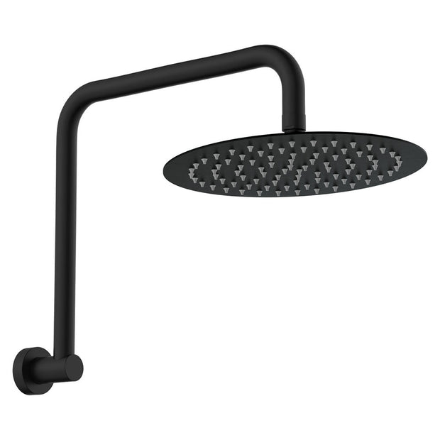 Kaya Gooseneck Shower Arm Set in Matte Black