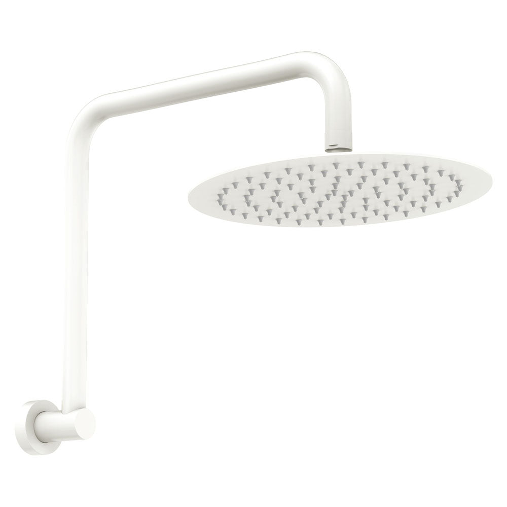 Kaya Gooseneck Shower Arm Set in Matte White