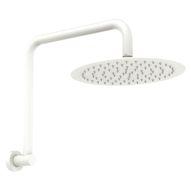 Kaya Gooseneck Shower Arm Set in Matte White