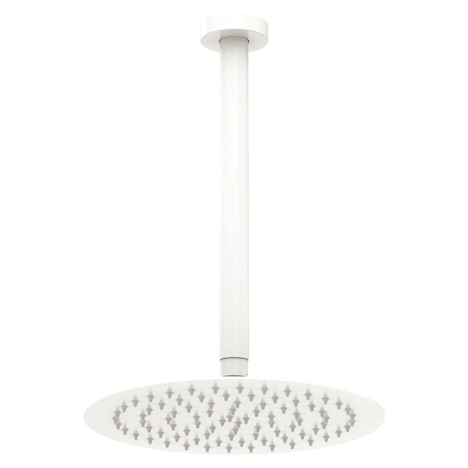 Kaya Ceiling Shower 250mm Head, 350mm Drop in Matte White