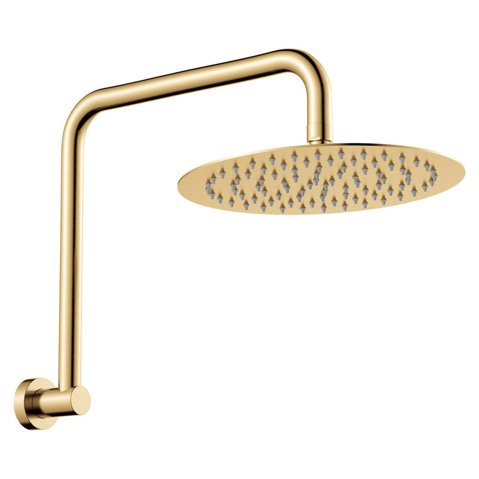 Kaya Gooseneck Shower Arm Set in Urban Brass