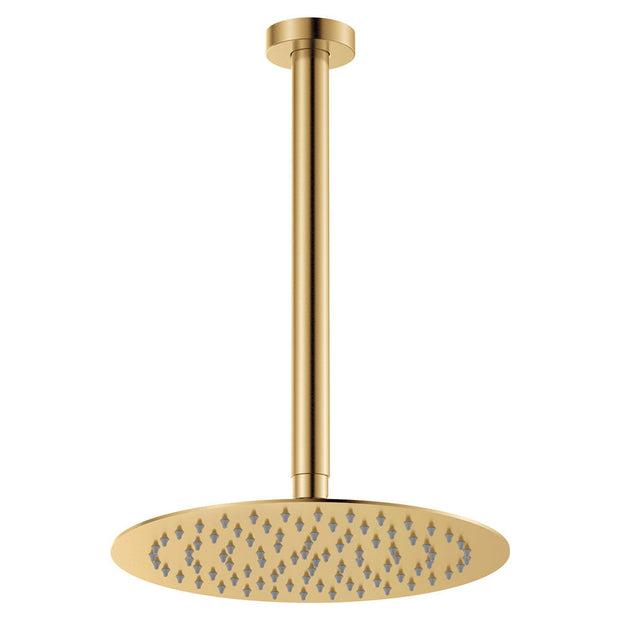 Kaya Ceiling Shower 250mm Head, 350mm Drop in Urban Brass