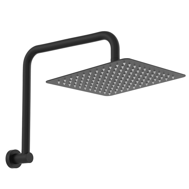 Koko Gooseneck Shower Arm Set in Matte Black