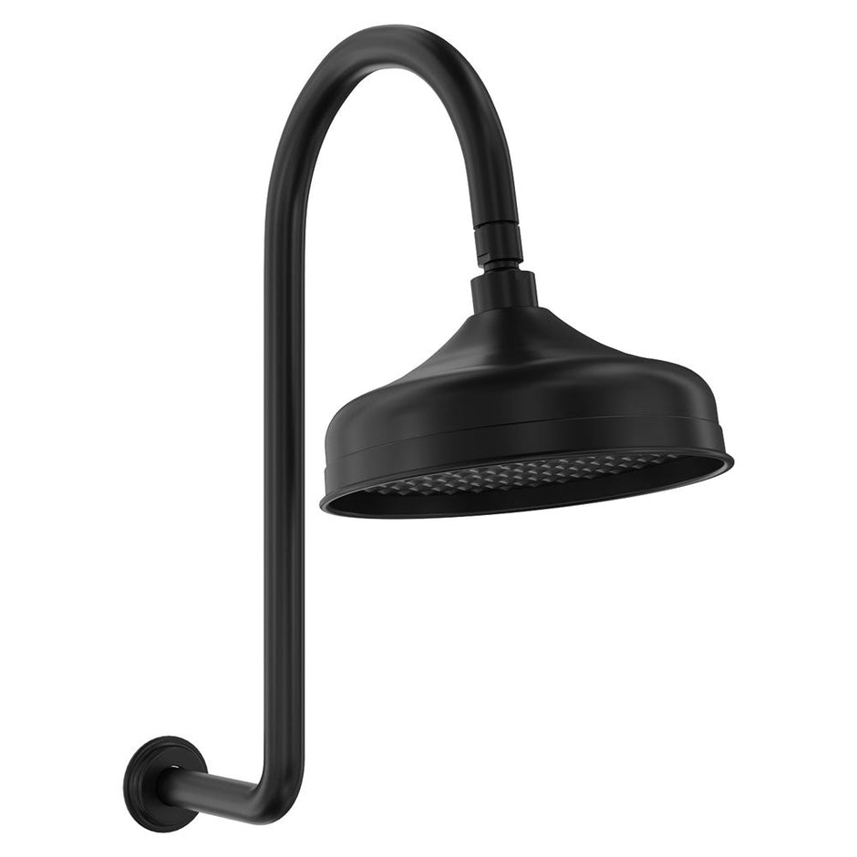 Lillian Wall Arm Shower Set in Matte Black