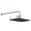 Kuro Shower Arm Set, Soft Square Head in Chrome