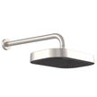 Kuro Shower Arm Set, Soft Square Head in Brushed Nickel