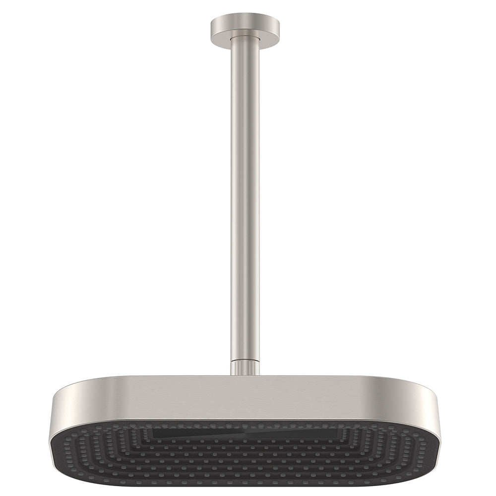 Kuro Shower Dropper Set, Soft Square Head in Brushed Nickel