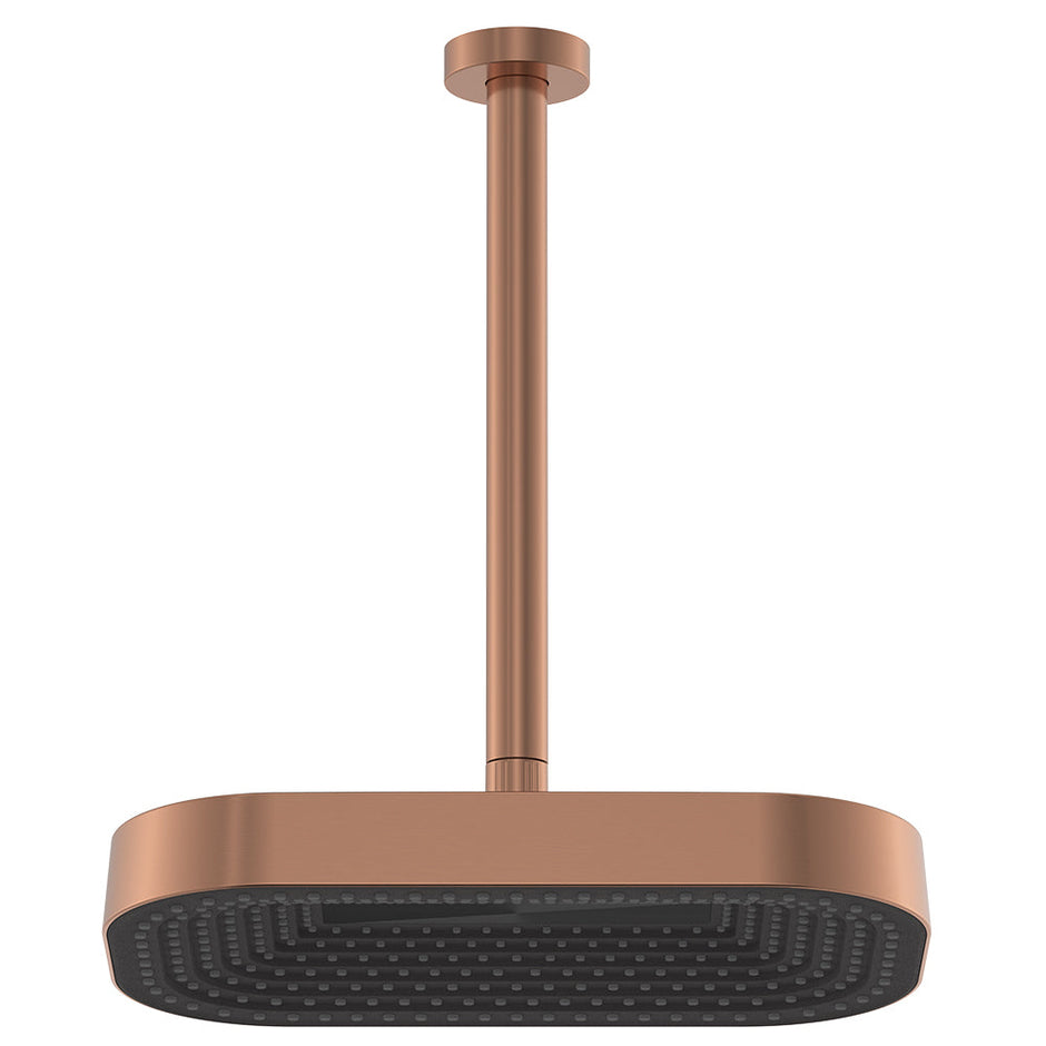 Kuro Shower Dropper Set, Soft Square Head in Brushed Copper