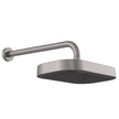 Kuro Shower Arm Set, Soft Square Head in Gun Metal