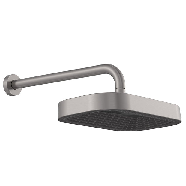 Kuro Shower Arm Set, Soft Square Head in Gun Metal