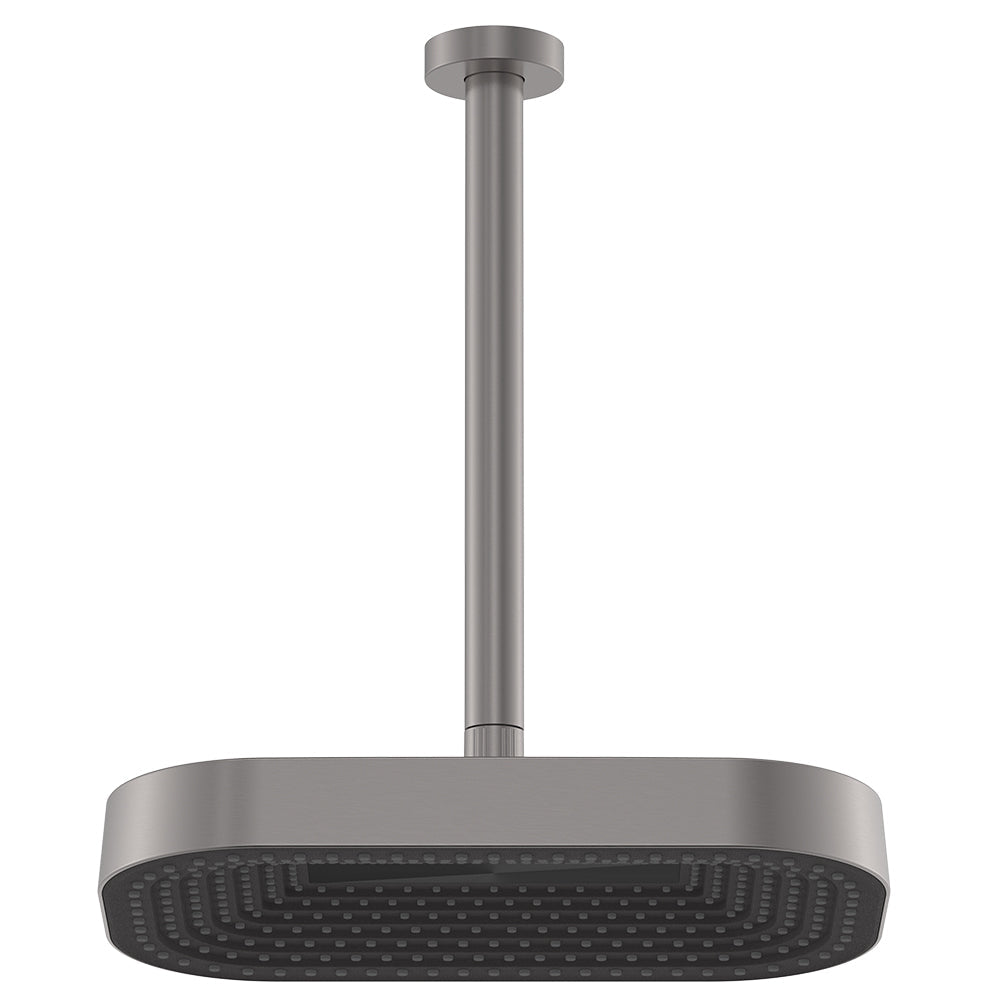 Kuro Shower Dropper Set, Soft Square Head in Gun Metal