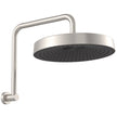 Kuro Gooseneck Shower Arm Set, Round Head in Brushed Nickel