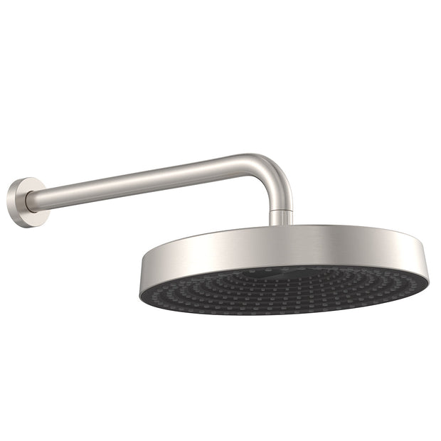 Kuro Shower Arm Set, Round Head in Brushed Nickel
