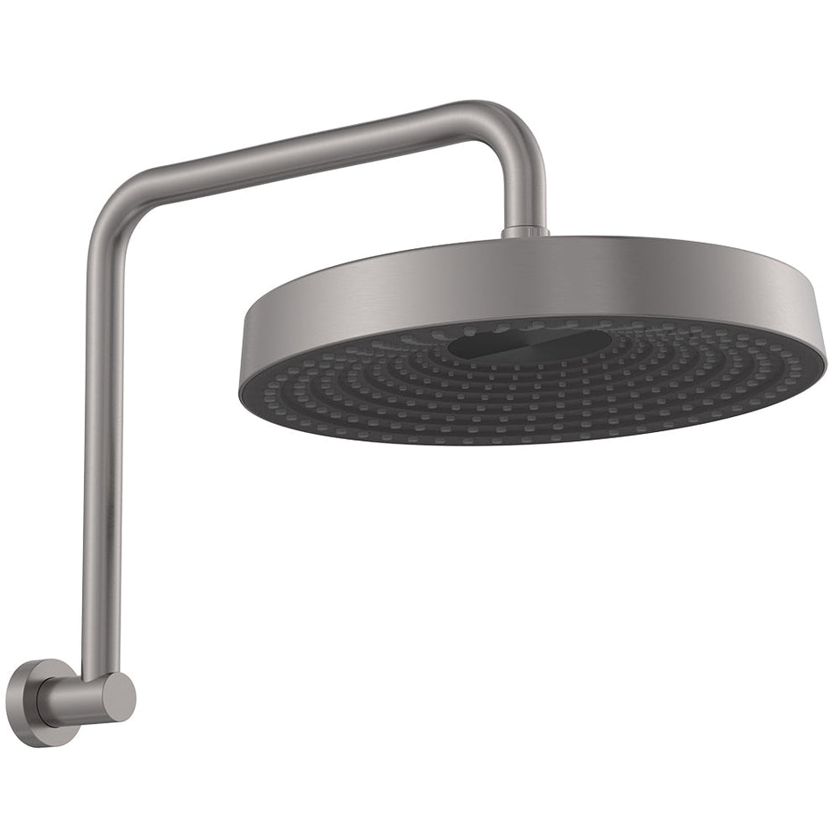 Kuro Gooseneck Shower Arm Set, Round Head in Gun Metal