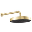 Kuro Shower Arm Set, Round Head in Urban Brass