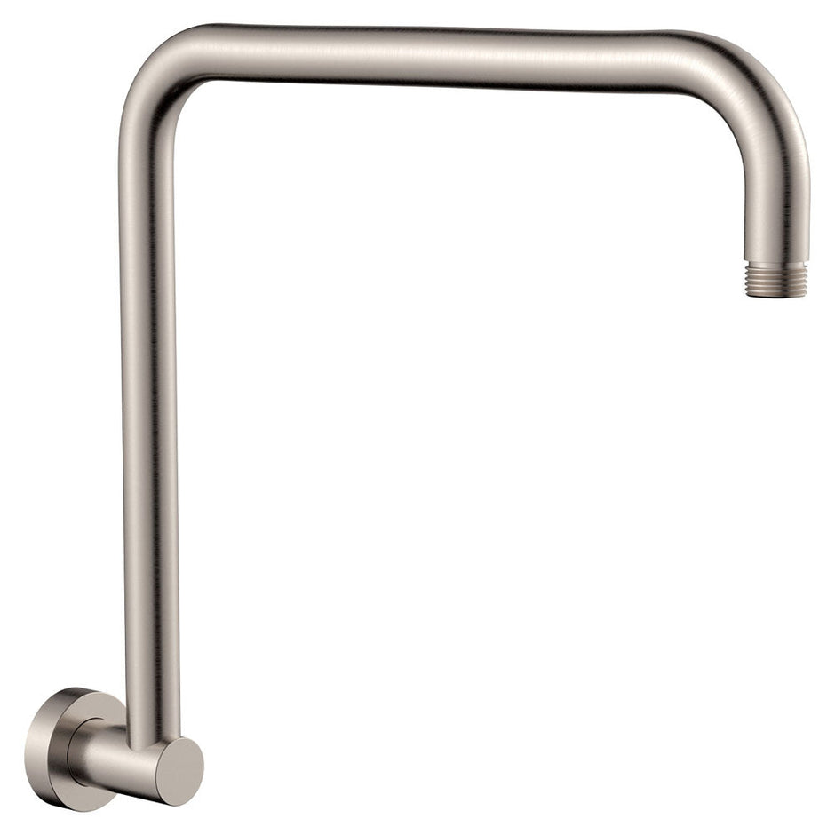 Round Fixed Gooseneck Shower Arm in Brushed Nickel