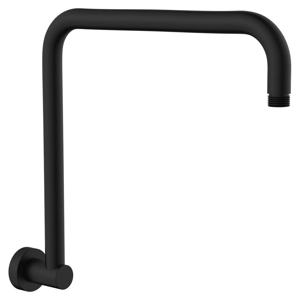 Round Fixed Gooseneck Shower Arm in Matte Black