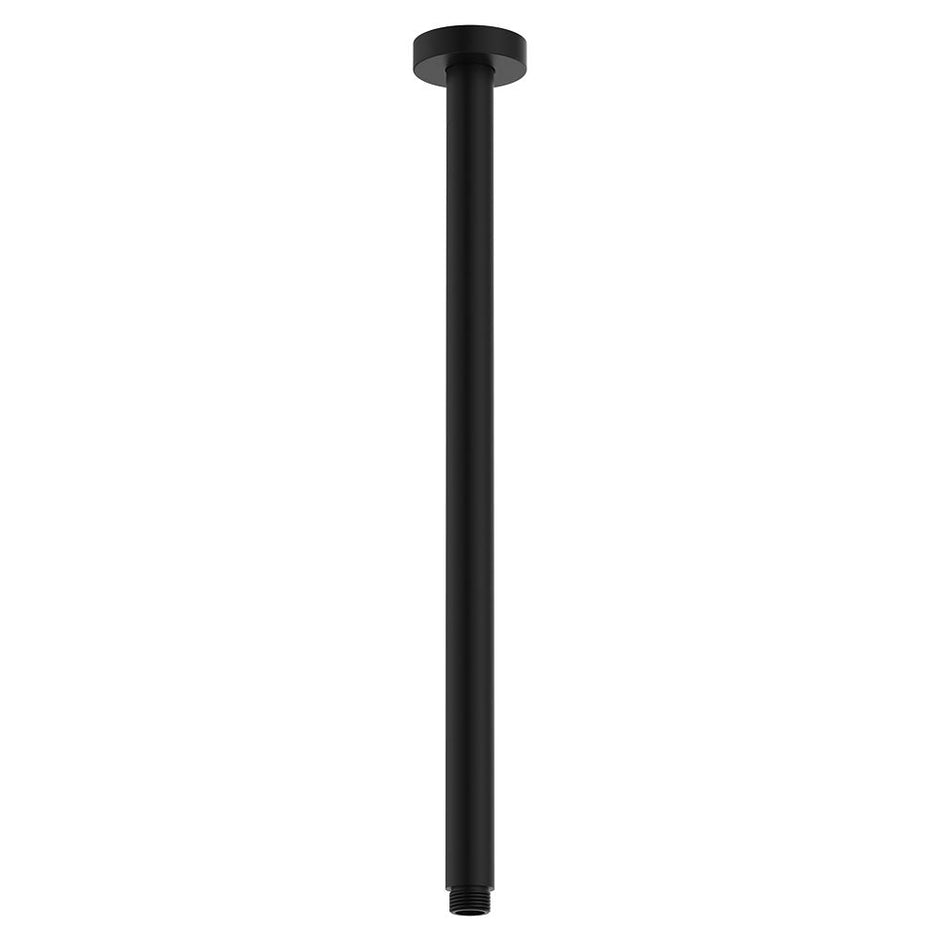 Round Shower Dropper, 450mm in Matte Black