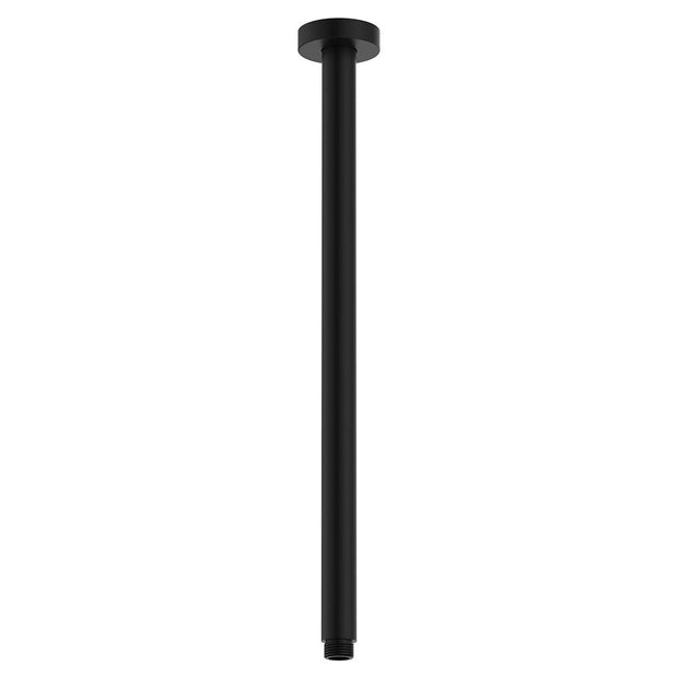 Round Shower Dropper, 450mm in Matte Black