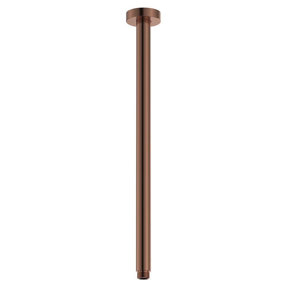 Round Shower Dropper, 450mm in Brushed Copper