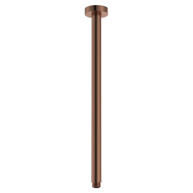 Round Shower Dropper, 450mm in Brushed Copper