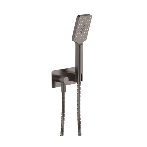 Tono Hand Shower, Rectangular Plate in Gun Metal