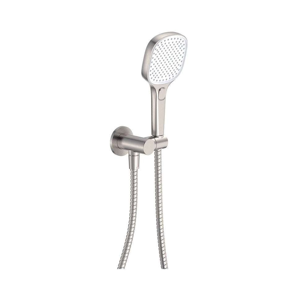 Koko Hand Shower, Round Plate in Brushed Nickel