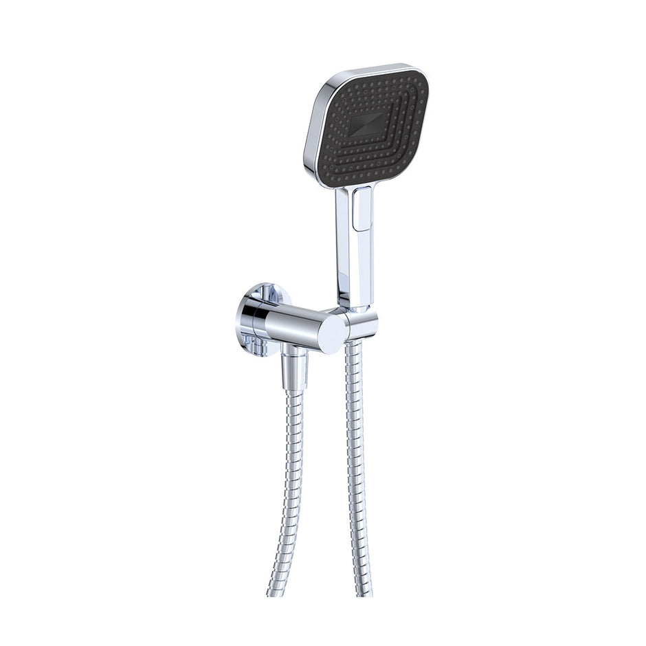 Kuro Hand Shower, Round Plate, Soft Square Head in Chrome