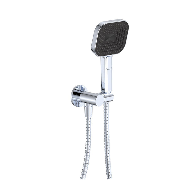 Kuro Hand Shower, Round Plate, Soft Square Head in Chrome