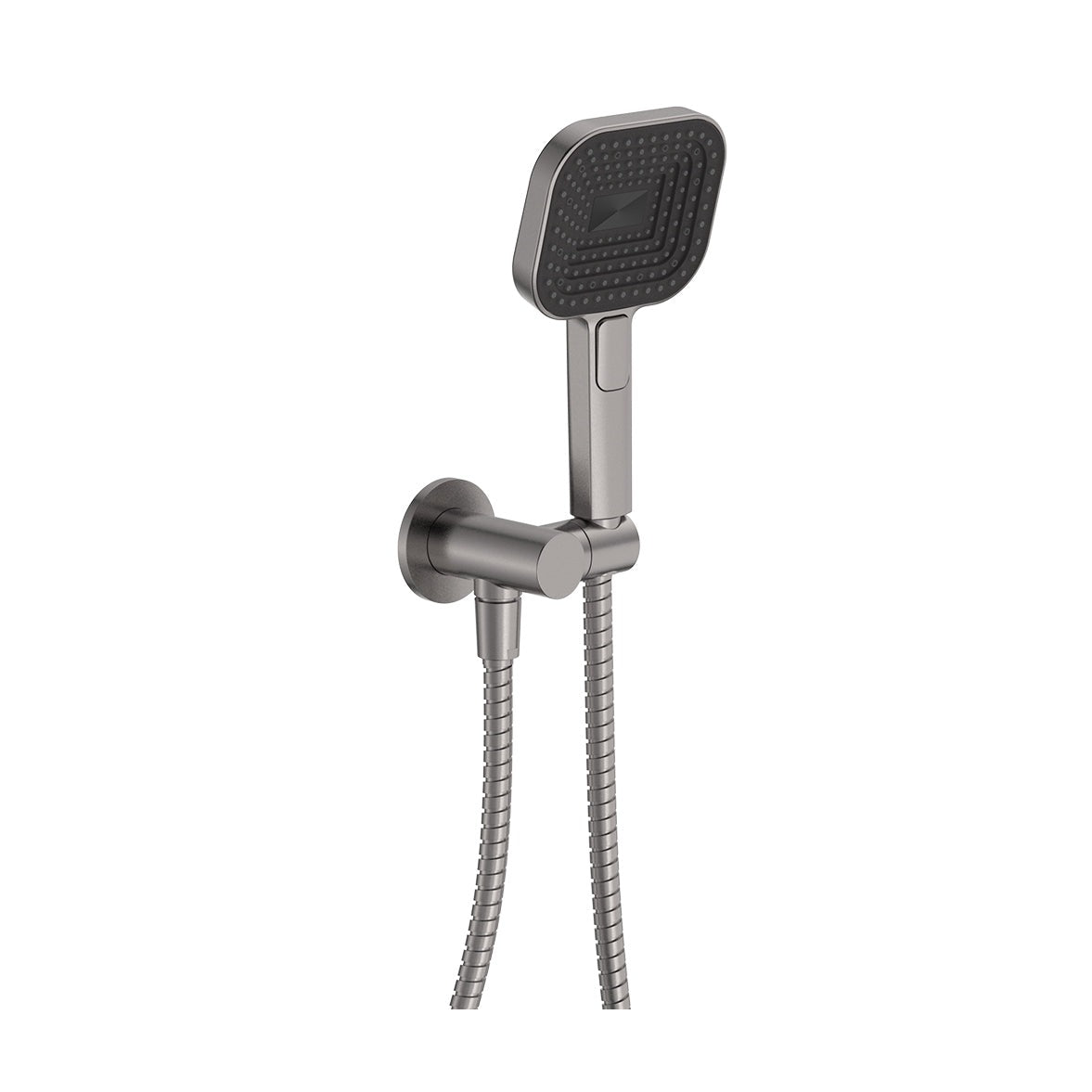 Kuro Hand Shower, Round Plate, Soft Square Head in Gun Metal
